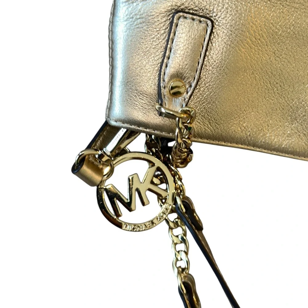Michael Kors Gold and Beige Handbag